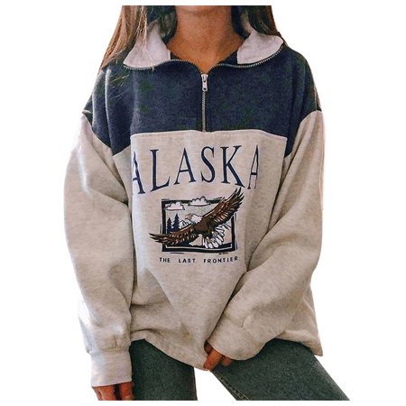 Women S Long Sleeve Shirts  Top Tshirts Shirts for Women Sunshirts Women S Casual Printed Zipper Tops Sweatshirts Tops Pack Black Shirt Plus Size Shir