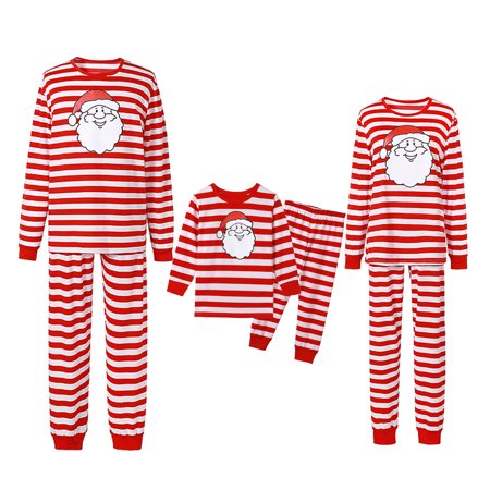 Fiudx Christmas Child Printed Blouse Tops+Pants Xmas Family Matching Pajamas Set New 2292