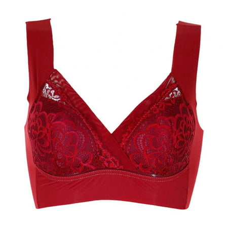 Floral Lace Bra Thin Cup Bra Front Cross Lace Bra Full Cup Bra Women Push up Bralette Wire Free Bra Leisure Sports Bra Female Seamless Underwear