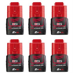 Replacement Battery 2000mah for Milwaukee 2313-20 / 2452-22 / C12 Ppcpower Tool Models (6 Pk)