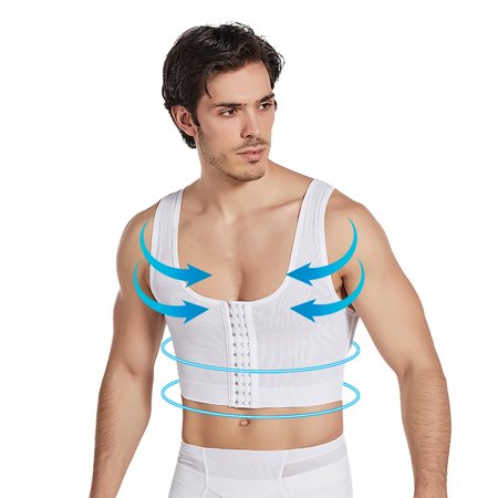 Fiudx Men S Plastic Chest Vest Corset Chest Flat Chest Bandage Tight Body Shaper Underwear 2518