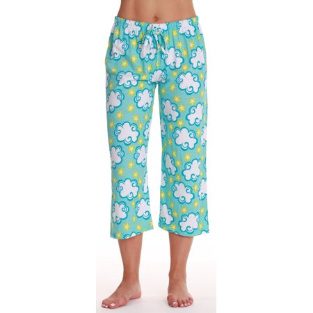 Just Love Womens Pajamas Cotton Capri Pants 6331-10516-XL (Blue - Big Cloud  X-Large)