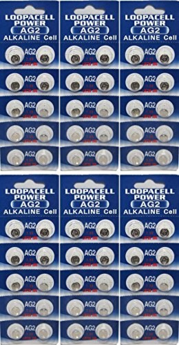 (60) AG2 397 396 LR726 SR726 SR726SW G2 ALKALINE BATTERY by LOOPACELL