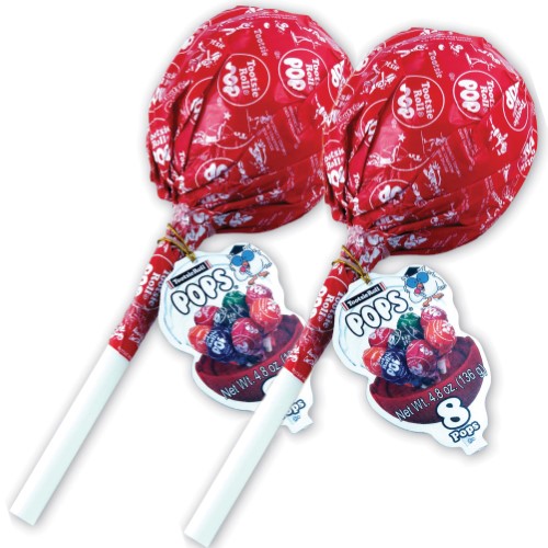 (Set of 2) Giant Tootsie Roll Pop Container Holds 8 Reg Hard Candy Lollipops