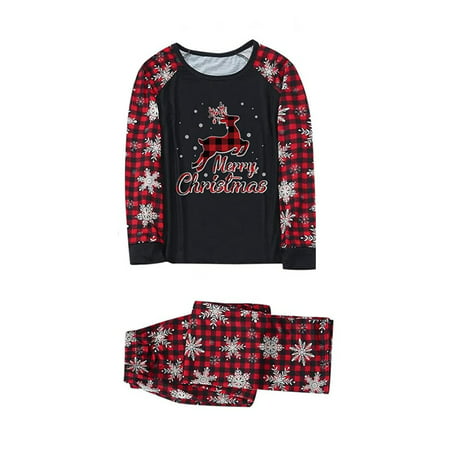 Fiudx Matching Family Christmas Pajamas Set Christmas Pjs for Family Set Red Plaid Top and Long Pants Sleepwear Sets New 2518