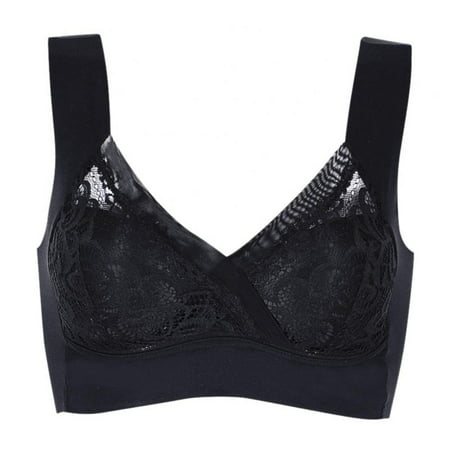 Floral Lace Bra Thin Cup Bra Front Cross Lace Bra Full Cup Bra Women Push up Bralette Wire Free Bra Leisure Sports Bra Female Seamless Underwear