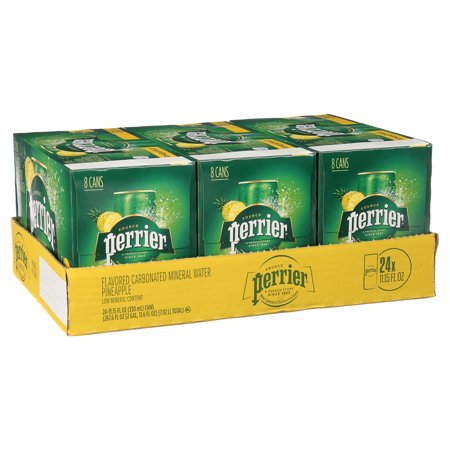 Perrier Pineapple Flavored Sparkling Water  11.15 Fl Oz Cans (24 Count) 267.6 Fl Oz