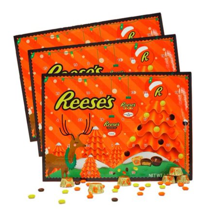 2025 Reese S Holiday Countdown Chocolate Advent Calendar with Reese S Peanut Butter Cups and Candy Pieces  3 Pack