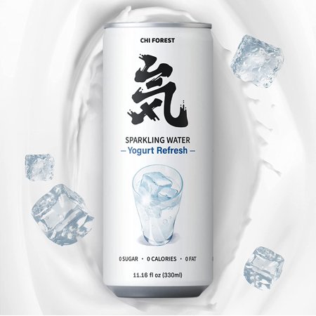 CHI FOREST Flavored Sparkling Water  Yogurt  11.15 Fl Oz Cans(pack of 24)