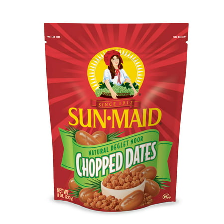 Sun-Maid Natural Deglet Noor Chopped Dates   8 Ounce (Pack of 6)