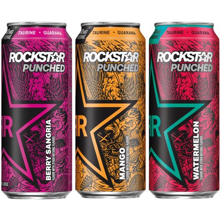 Rockstar Punched 3 Flavor Variety Pack Energy Drink  16 Fl Oz  12 Cans