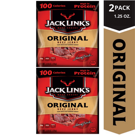 Jack Link S Original Beef Jerky Excellent Source of Protein  Made with 100% Premium Cuts of Beef   1.25 Oz. (2 Pack)