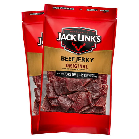 Jack Link’s Beef Jerky  Original  (2) 9 Oz Bags – Great Everyday Snack  10g of Protein and 80 Calories  Made with 100% Premium Beef - 96% Fat Free