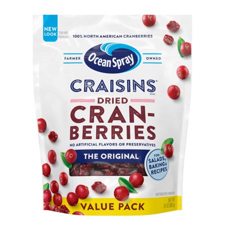 Ocean Spray Craisins Dried Cranberries  Original  24 Ounce (Pack of 8)