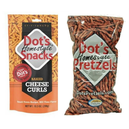 Dot S Homestyle Pretzels Variety Pack - (1) 1 Lb Bag of Orginal and (1) 10.5 Oz Cheese Curls (2 Bags Total)
