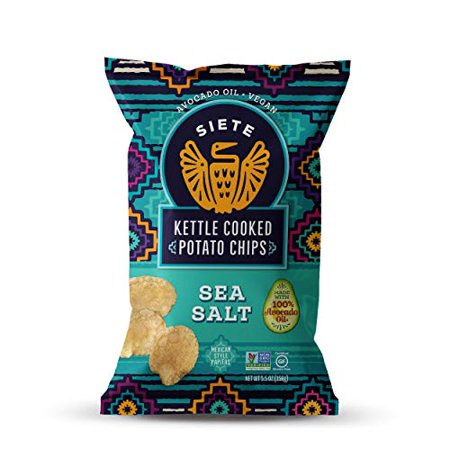 Siete Sea Salt Grain Free Kettle Cooked Potato Chips  5oz Bags  6 Pack