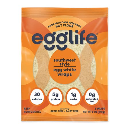 Egglife Egg White Wraps. Southwest Style  6 Wraps in Each Package  12 Packs