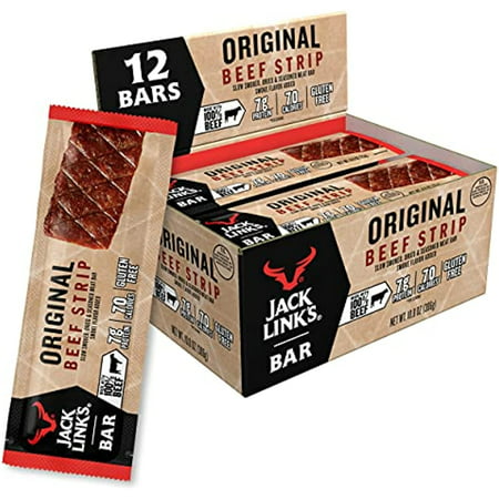 Jack Links Beef Jerky Bars  Original - 7G of Protein and 80 Calories per Protein Bar  Made with Premium Beef  No Added Msg - Keto Friendly and Gluten 