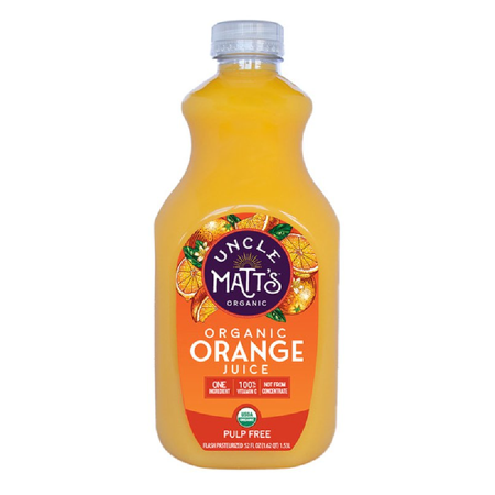 Uncle Matt S Organic Pulp Free Orange Juice  52oz  (Pack of 6)