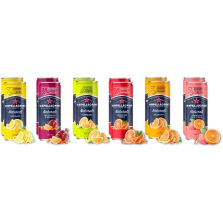 San Pellegrino Sparkling Fruit Beverages Variety Sampler Pack - 11.15 Fl Oz Cans (12 Pack) - in Sanisco Box