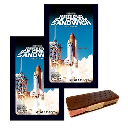 Freeze-Dried Neapolitan (Chocolate-Vanilla-Strawberry) Ice Cream Sandwiches - 2 Pack