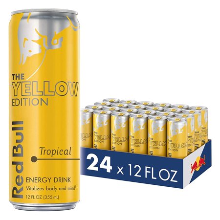 Red Bull Energy Drink  Tropical  Yellow Edition  12 Fl Oz (24 Pack)