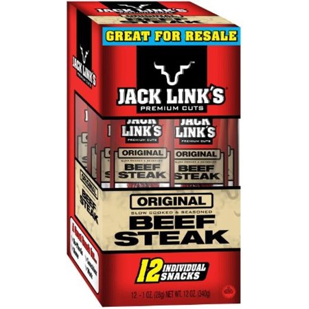 Jack Links - Premium Cut Beef Jerky - 1 Ounce Packets - 12 Count (Original)