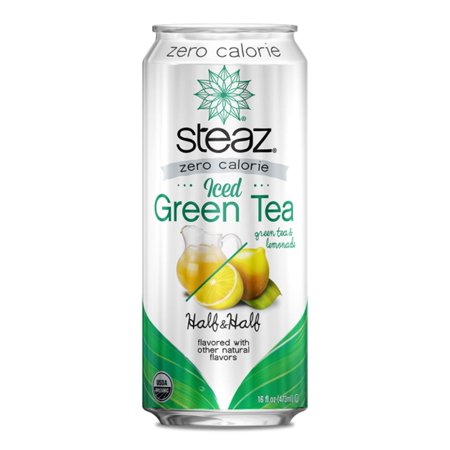 Steaz Green Tea Soda Zero Calorie Iced Green Tea Green Tea & Lemonade -- 16 Fl Oz Pack of 3