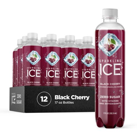 Sparkling Ice  Black Cherry Sparkling Water  Zero Sugar Flavored Water  with Vitamins and Antioxidants  Low Calorie Beverage  17 Fl Oz Bottles (Pack o