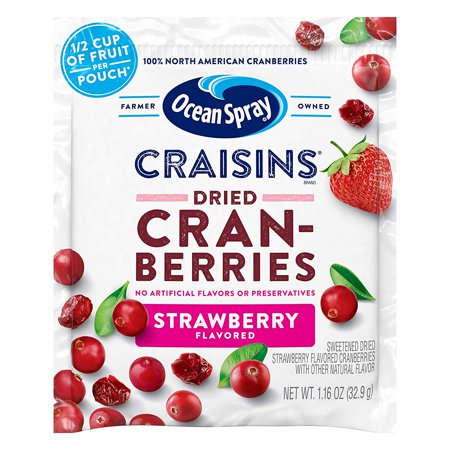Ocean Spray Craisins Dried Cranberries  Strawberry  1.16 Ounce (Pack of 200)