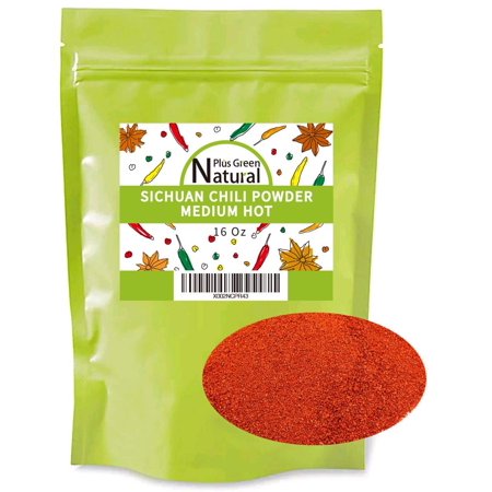 NPG Premium Sichuan Chili Powder 16 Ounces  Medium Hot  Fine Ground Seedless Szechuan Red Chili Pepper Powder Bulk  Seasoning for Making Kimchi  Chili