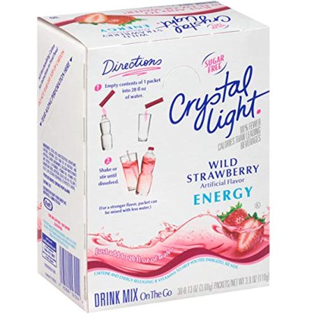 Crystal Light Wild Strawberry Energy Drink Mix (120 Packets  4 Canisters of 30)