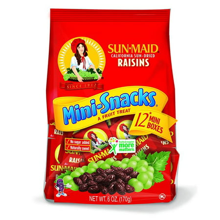 Sun-Maid Mini Snack Raisins  0.5 Oz  12 Mini Boxes (Pack of 4)