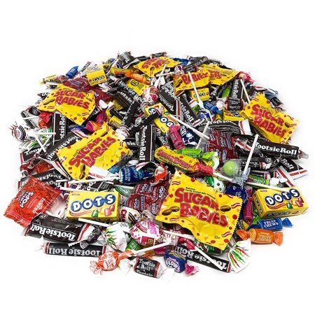 Carnival Candy Assortment - 8 Lbs - Tootsie Rolls  Lollipops  Fruit Chews  Sugar Babies and Daddys  Bubble Gum and Dots - Fruity and Chocolatey Bulk P