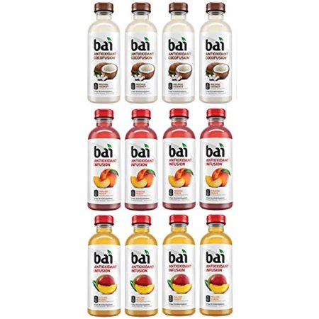 Luv-Box Variety Bai Antioxidant Water Pack   Pack of 12   18 Fl Oz   Cocofusion Molokai Coconut  Infusion Malawi Mango   Infusion Panama Peach