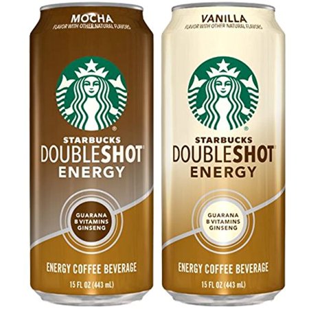 Starbucks  Doubleshot Energy Coffee  Variety Pack (Mocha/Vanilla)  15 Fl Oz. Cans (12 Pack)