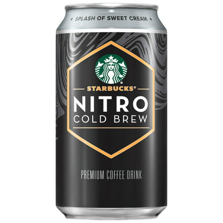 Starbucks Nitro Cold Brew Splash of Sweet Cream Premium Iced Coffee Drink  9.6 Fl Oz  8 Pack Cans