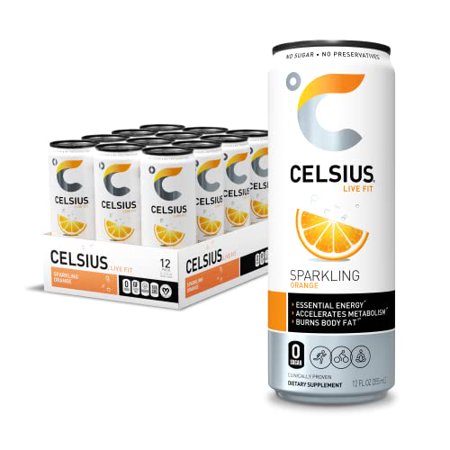 CELSIUS Essential Energy Drink 12 Fl Oz  Sparkling Orange (Pack of 12)