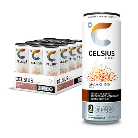 CELSIUS Essential Energy Drink 12 Fl Oz  Sparkling Cola (Pack of 12)