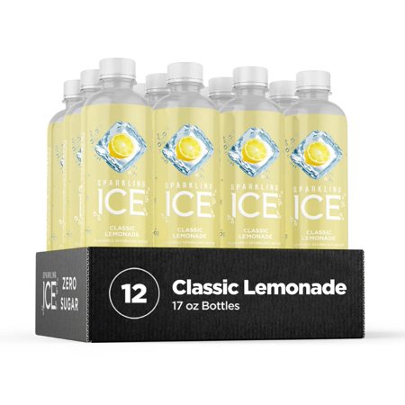 Sparkling Ice  Classic Lemonade Sparkling Water  Zero Sugar Flavored Water  with Vitamins and Antioxidants  Low Calorie Beverage  17 Fl Oz Bottles (Pa