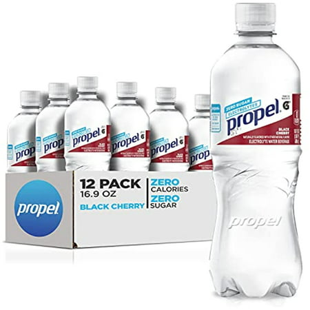 Propel Black Cherry  Zero Calorie Sports Drinking Water with Electrolytes and Vitamins C&E  16.9 Fl Oz  12 Count