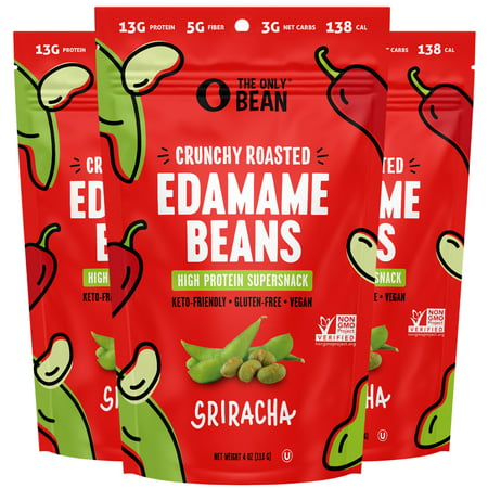 The Only Bean Crunchy Edamame Snacks High Protein Spicy Bean Chips 4 Oz 3 Pack