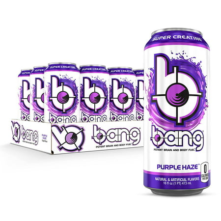 Bang Purple Haze Energy Drink  0 Calories  Sugar Free with Super Creatine  16 Fl Oz (Pack of 12)