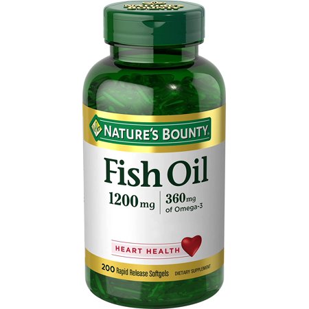 Nature S Bounty Fish Oil  Supports Heart Health  1200 Mg  Rapid Release Softgels  200 Ct