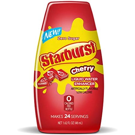 Starburst Liquid Water Enhancer  1.62 Fl. Oz. Bottle (12 Pack) – Cherry – Low Calorie  Zero Sugar Drink Enhancer  1 Bottle Makes 24 8Oz. Servings 