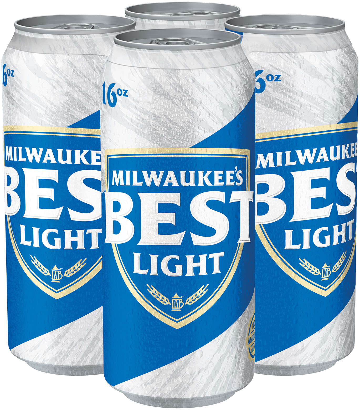 Milwaukee's Best Light Beer, American Lager, 4 Pack Light Beer, 16 Fl. Oz. Cans, 4.1% ABV