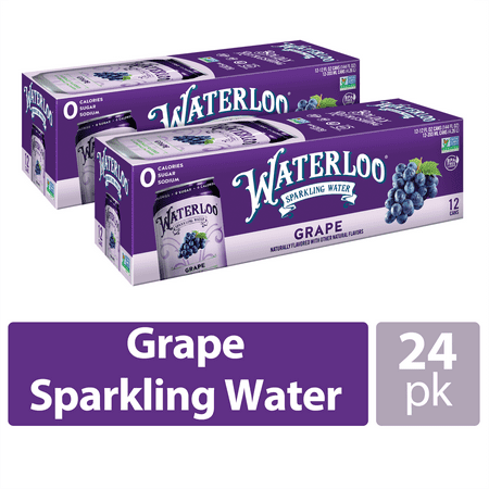 Waterloo Sparkling Water  Grape  12 Fl Oz  24 Pack Cans