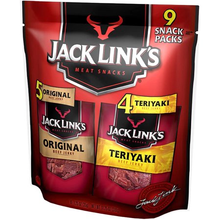 Jack Link’s Beef Jerky Variety Pack Includes Original and Teriyaki Beef Jerky  13g of Protein per Serving  94 Percent Fat Free  No Added MSG  (9 Cou