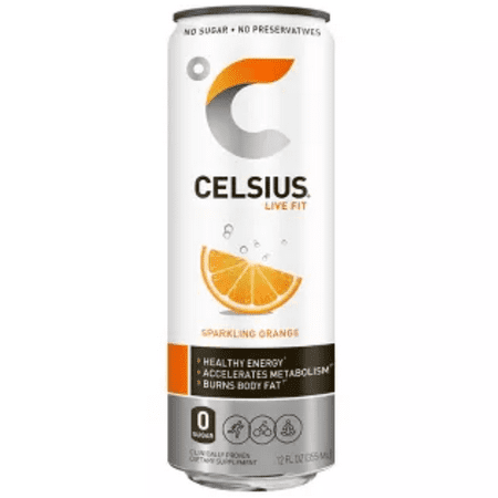 (12 Pack)Celsius Sparkling Organge Energy Drink  12 Fl .