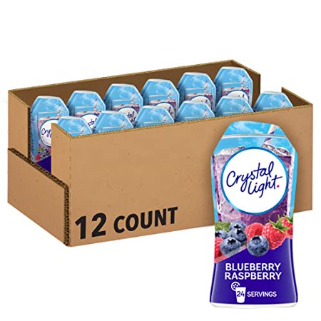 Crystal Light Sugar-Free Zero Calorie Liquid Water Enhancer - Blueberry Raspberry Water Flavor Drink Mix (1.62 Fl Oz Bottle  Pack of 12)